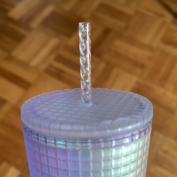 ✨BRAND NEW✨STARBUCKS Unicorn Iridescent Soft Touch Grid Venti Tumbler Cold Cup - Picture 7 of 8